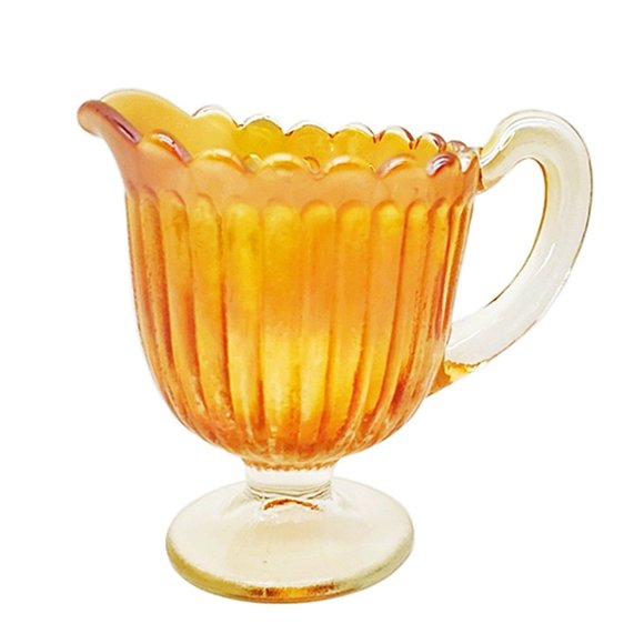 VTG Carnival Glass Marigold Stippled Rays Creamer - Picture 1 of 5